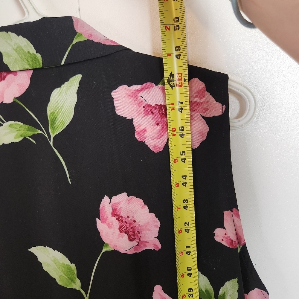 Vintage 90s Cottagecore Shift Shirt Dress Midi Sleeveless Floral Grunge size XL - Picture 11 of 12